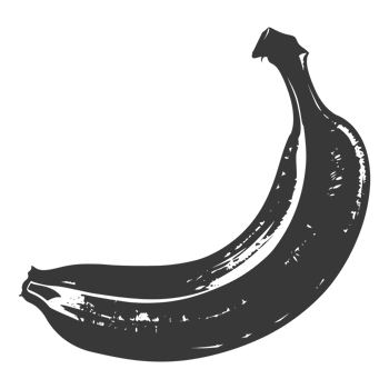AI generated Silhouette Banana Fruit black color only png
