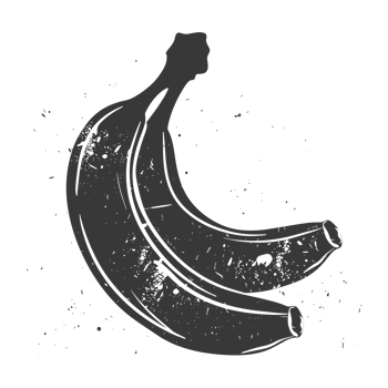 AI generated Silhouette Banana Fruit black color only png