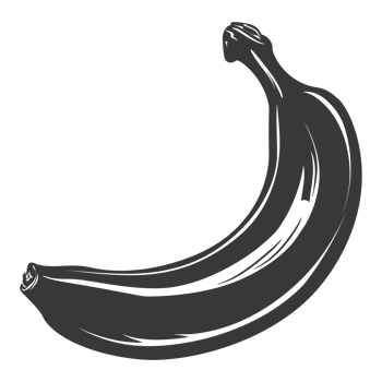 AI generated Silhouette Banana Fruit black color only png
