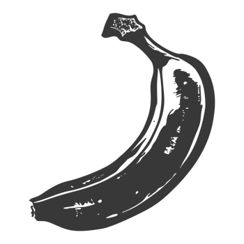 AI generated Silhouette Banana Fruit black color only png