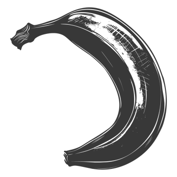 AI generated Silhouette Banana Fruit black color only png