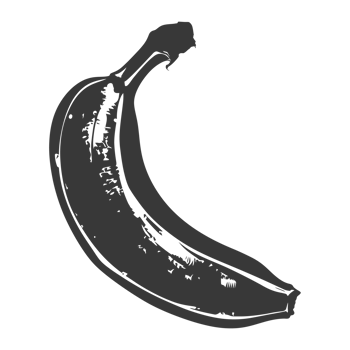 AI generated Silhouette Banana Fruit black color only png