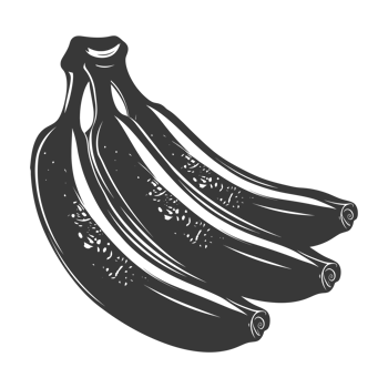 AI generated Silhouette Banana Fruit black color only png
