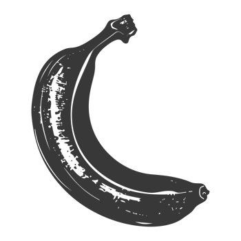 AI generated Silhouette Banana Fruit black color only png