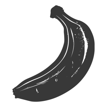 AI generated Silhouette Banana Fruit black color only png