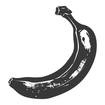 AI generated Silhouette Banana Fruit black color only png