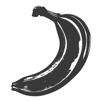 AI generated Silhouette Banana Fruit black color only png