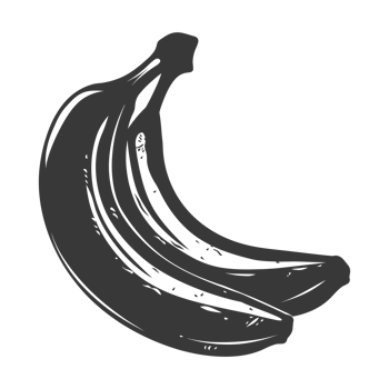 AI generated Silhouette Banana Fruit black color only png