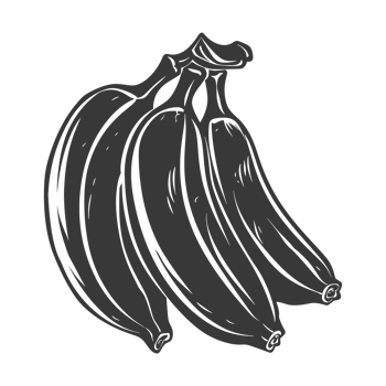 AI generated Silhouette Banana Fruit black color only png