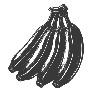 AI generated Silhouette Banana Fruit black color only png