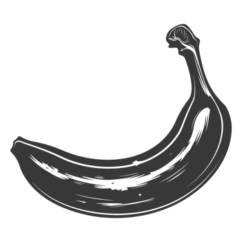 AI generated Silhouette Banana Fruit black color only png