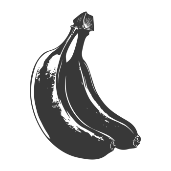 AI generated Silhouette Banana Fruit black color only png