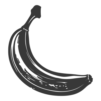 AI generated Silhouette Banana Fruit black color only png
