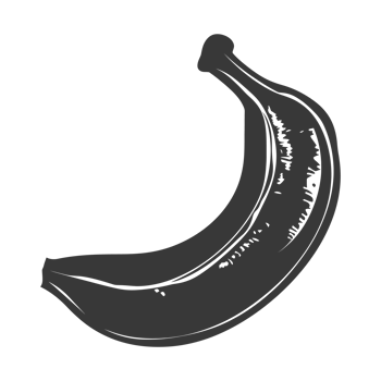 AI generated Silhouette Banana Fruit black color only png