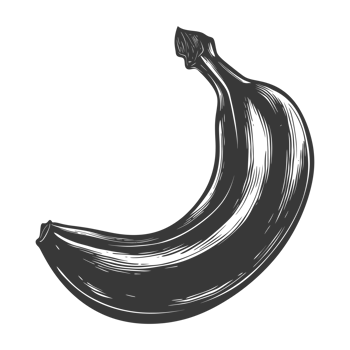 AI generated Silhouette Banana Fruit black color only png