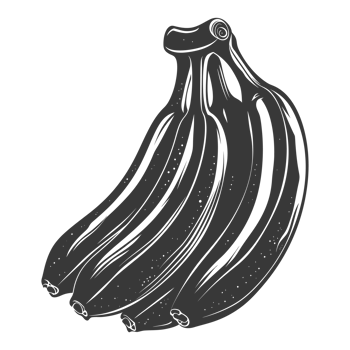 AI generated Silhouette Banana Fruit black color only png