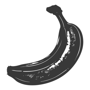 AI generated Silhouette Banana Fruit black color only png