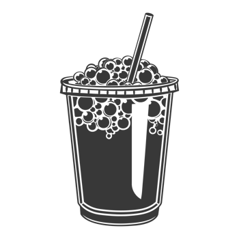 AI generated Silhouette Bubble tea drink black color only png