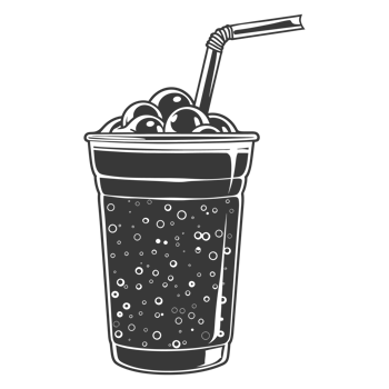 AI generated Silhouette Bubble tea drink black color only png