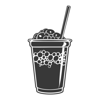 AI generated Silhouette Bubble tea drink black color only png