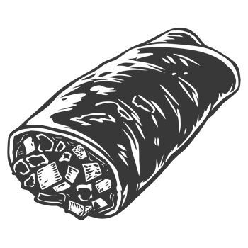 AI generated Silhouette Burrito food black color only png