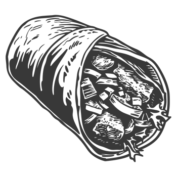 AI generated Silhouette Burrito food black color only png
