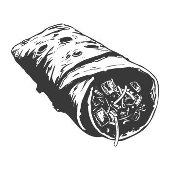AI generated Silhouette Burrito food black color only png
