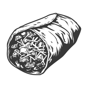 AI generated Silhouette Burrito food black color only png