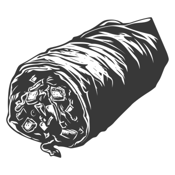 AI generated Silhouette Burrito food black color only png