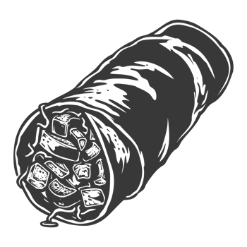 AI generated Silhouette Burrito food black color only png