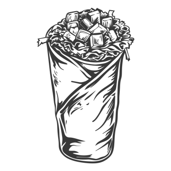 AI generated Silhouette Burrito food black color only png