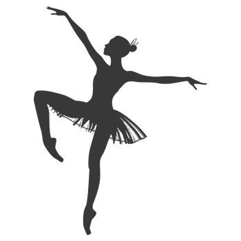 AI generated Silhouette ballerina in action black color only full body png