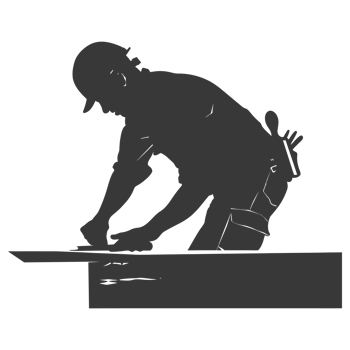 AI generated Silhouette carpenter in action black color only full body png