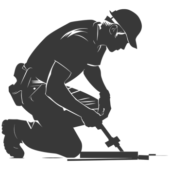 AI generated Silhouette carpenter in action black color only full body png