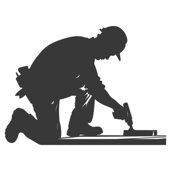 AI generated Silhouette carpenter in action black color only full body png