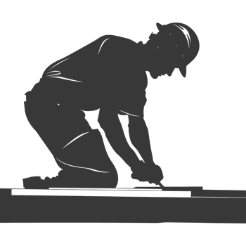 AI generated Silhouette carpenter in action black color only full body png