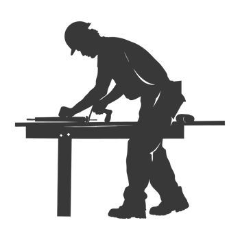 AI generated Silhouette carpenter in action black color only full body png