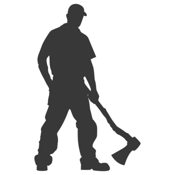 AI generated Silhouette carpenter with ax black color only full body png