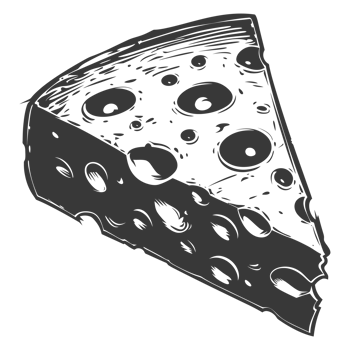 AI generated Silhouette cheese black color only png