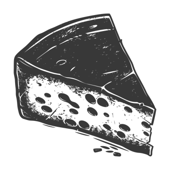 AI generated Silhouette cheese black color only png