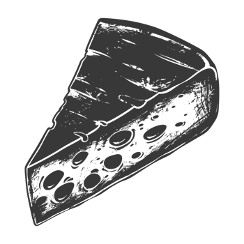AI generated Silhouette cheese black color only png