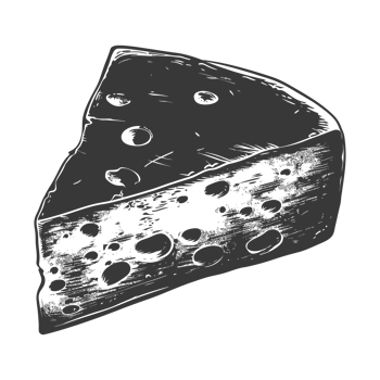 AI generated Silhouette cheese black color only png