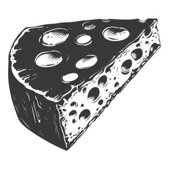 AI generated Silhouette cheese black color only png