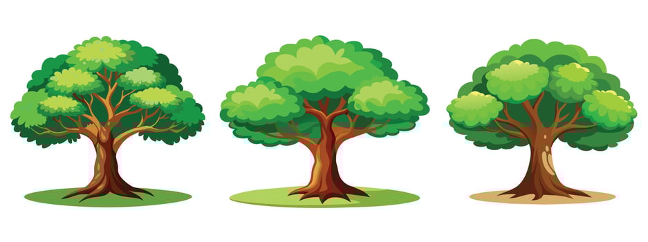 Cartoon Tree Vector On White Background