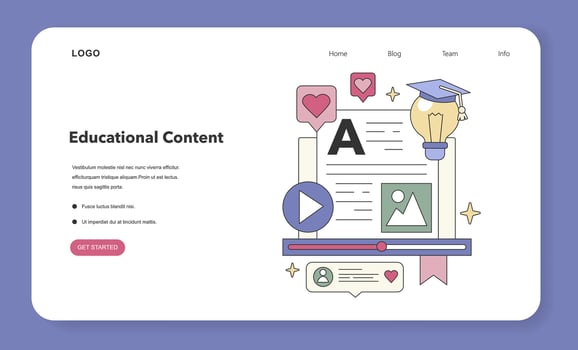 Educational Content theme. Flat vector illustration.