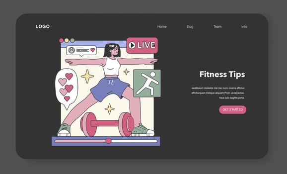 Fitness Tips theme. Flat vector illustration