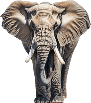 AI generated Colored-pencil sketch of an African elephant. png