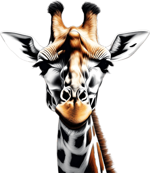 AI generated Colored-pencil sketch of a giraffe. png