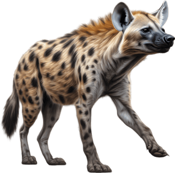 AI generated Colored-pencil sketch of a hyena. png