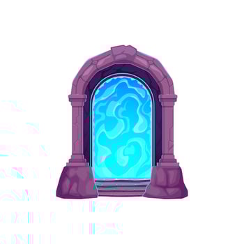 Game cartoon magic portal door or fantasy gate vector